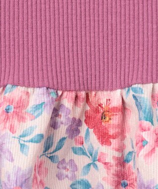 ANY KIDS 花柄ドッキングワンピース ピンク