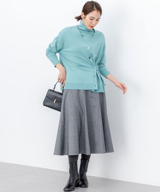 組曲 L 【加藤ローサさん着用 / 2WAY】スムースストレッチカシュクール カーディガン スモーキーグリーン系