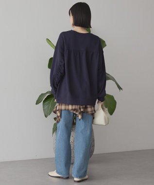 AMERICAN HOLIC バックギャザー裏毛プルオーバー Navy