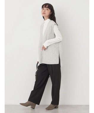 earth music&ecology ＳＥＴ２点圧縮風ポンチベスト＋リブタートル Light Gray