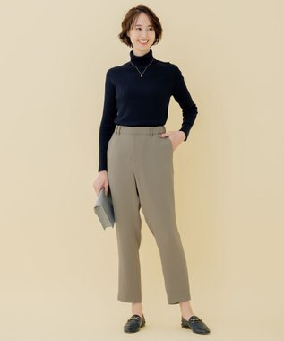 自由区 L 【WEB限定/セット着用可】セミウーステッド タートルネック ネイビー系