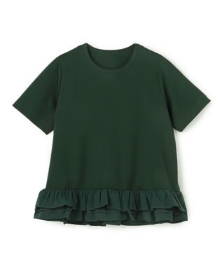 UNFILO 【野呂佳代さん着用】BEAUTY FORM-T フリルヘム Tシャツ グリーン