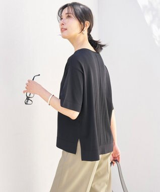 UNFILO L スゴ機能美 ハーフスリーブ ニット ブラック