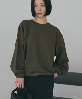 AMERICAN HOLIC 異素材ドロスト配色プルオーバー Khaki