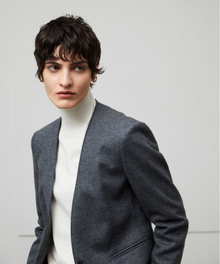 BEIGE， CORBY / ノーカラージャケット C.Gray