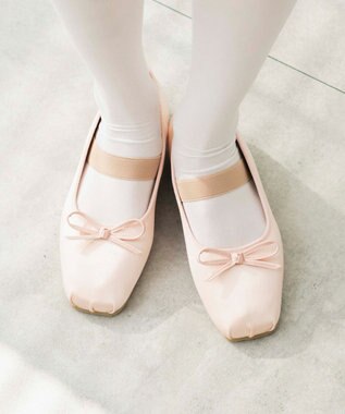 WEGO ベルト付きスクエアバレエシューズ ピンク