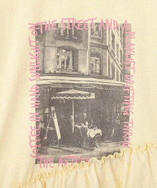 earth music&ecology 異素材ドッキンググラフィックTシャツ Ivory
