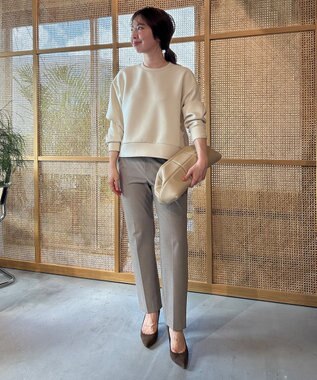 UNFILO L 【WEB限定】BEAUTY FORM JERSEY サイドZIP クロップドプルオーバー [NEW]クリーム