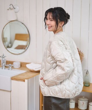 WEGO 【WEB限定/ 2025年秋冬新作】キルティングジャケット ベージュ