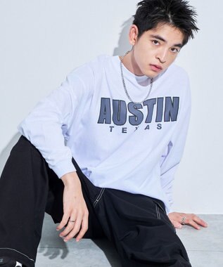 WEGO アクセ付きグラフィックT（LS） ホワイト