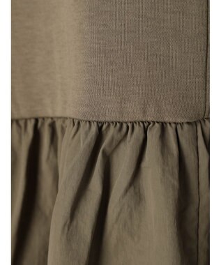 Green Parks Ｂ．ドッキングボリュームギャザーワンピース Black