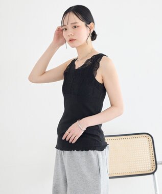 earth music&ecology 前後２ＷＡＹレースタンクトップ Black
