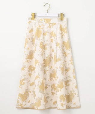 ANY SIS L 【撥水】シルエットフラワー スカート イエロー系