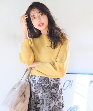 ANY SIS 【洗える】彩色兼美 ニット ハニーイエロー