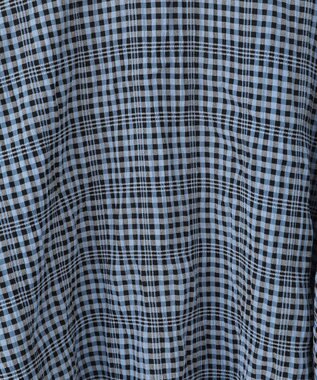 Green Parks 前後２ｗａｙ袖バルーンギンガムチェックブラウス Blue