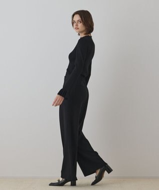 GRACE CONTINENTAL ラメリブニットトップ ブラック