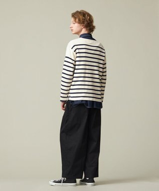 J.PRESS YORK STREET 【UNISEX】バスクボーダー ニット ネイビー系1