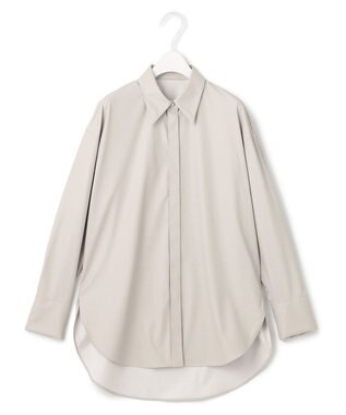 ICB 【洗える】 ライトフェイクレザー シャツ トープ系