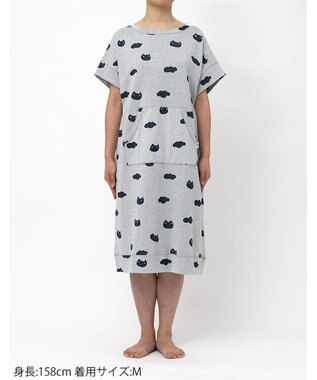 tsumori chisato SLEEP ツモリチサト ワンピース 綿100%(本体) ジャカード 4分袖 ロング丈 レディース UNX105/ワコール アイボリー