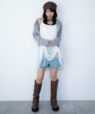 WEGO ドロストデザインキャミワンピース ホワイト