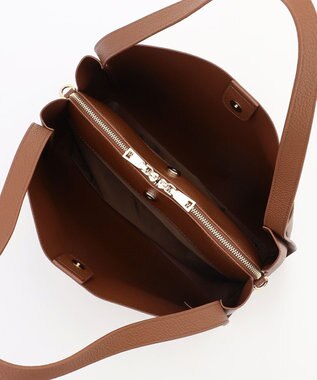 LA BAGAGERIE ソフトシュリンク2WAYハンドバッグ large チョコ