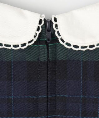 組曲 KIDS 【110-140㎝】クラシックチェック ワンピース グリーン系3