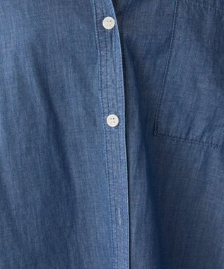 WEGO 【ANGIE VINTAGE】シアーデニムバンドカラーシャツ ブルー