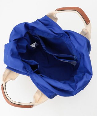 LA BAGAGERIE 【maison vert】【ペーパー素材・多収納】ロゴテープかごバッグ ブルー