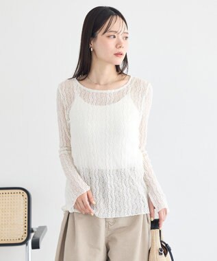 earth music&ecology レースプルオーバー Ivory