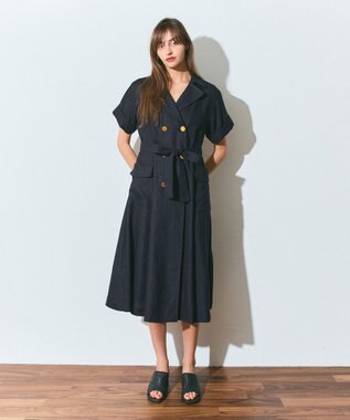 リネンタッチミリタリードレス