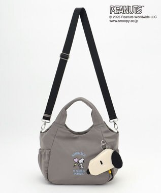Y'SACCS SNOOPYデザイン　ギャザー2wayミニトート グレー