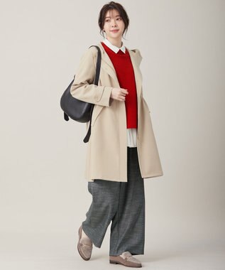 ANY SIS 【撥水・UVカット・洗える】フーデットロング コート ライトベージュ