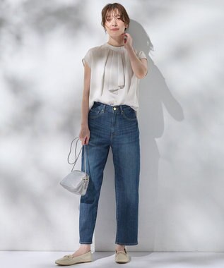 ANY ボウタイブラウス グレージュ（無地）