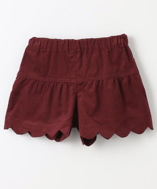 組曲 KIDS 【110-140㎝】スカラップコーデュロイ ショートパンツ ワイン系