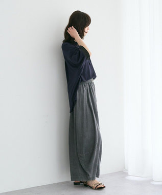 YECCA VECCA デニムコクーンドレープパンツ Black