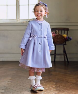 ANY KIDS 【フード取り外し可能】ウールライクコート サックスブルー