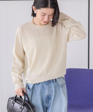 AMERICAN HOLIC ラメ入りクルーネックニットプルオーバー Ivory