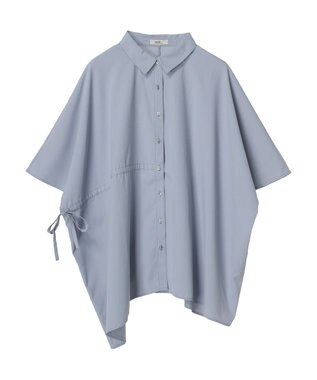 earth music&ecology アシメギャザーシャツ Sax