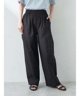 earth music&ecology 綿麻キャンブリッククロップドパンツ Black