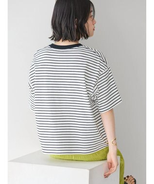 AMERICAN HOLIC ボーダーショートカットプルオーバー Off White