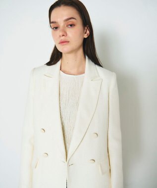 GRACE CONTINENTAL ツイードテーラージャケット ホワイト