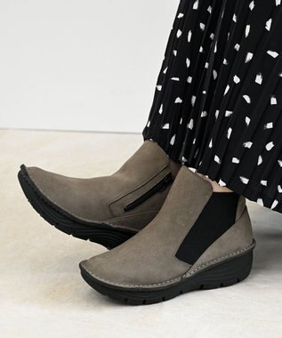 Pointer 本革超軽量サイドゴアショートブーツ グレー(ヌバック)