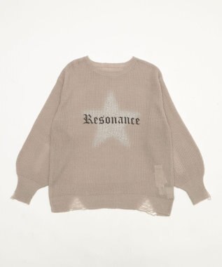 WEGO モヘアタッチスターBIGニット グレー