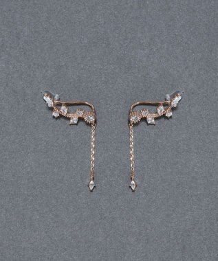 Phoebe 〈シリーズ累計販売10000点突破！〉2wayフラワリービジューピアス&イヤリング　ローズゴールド ローズゴールド