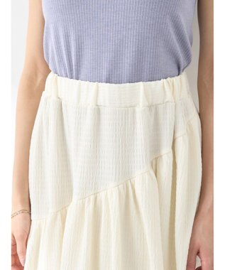 earth music&ecology カットティアードスカート Ivory