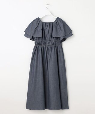 Feroux 【洗える】ラッフル ワンピース ブルー系