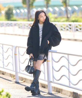 earth music&ecology ボアルーズブルゾン ブラック