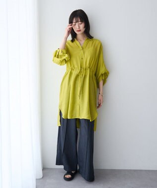 YECCA VECCA シアー2way袖バルーンチュニック Yellow