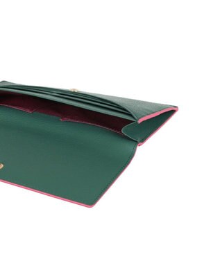 LANVIN en Bleu リム 被せ薄マチ長財布 ダークグリーン