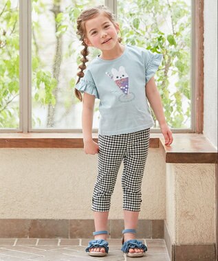 ANY KIDS 接触冷感 しろくま パンツ ブラック×ギンガム